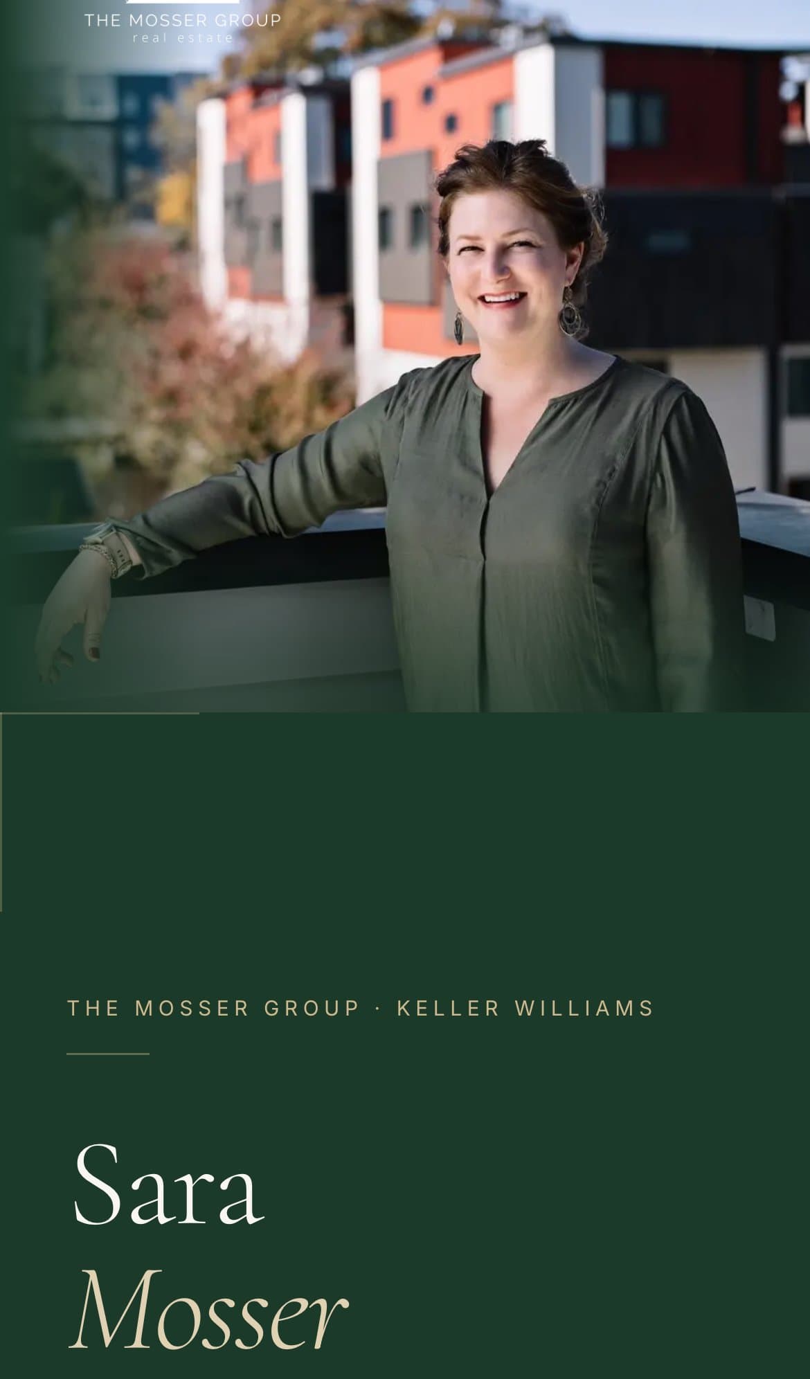 The Mosser Group website on a phone.
